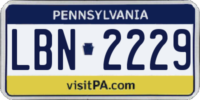PA license plate LBN2229