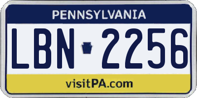 PA license plate LBN2256