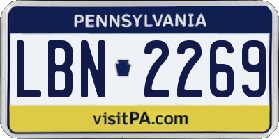 PA license plate LBN2269