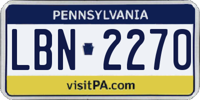 PA license plate LBN2270