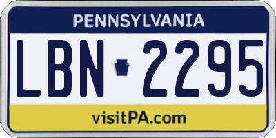 PA license plate LBN2295