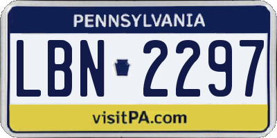PA license plate LBN2297