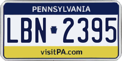 PA license plate LBN2395