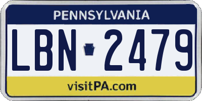 PA license plate LBN2479