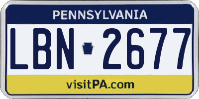 PA license plate LBN2677