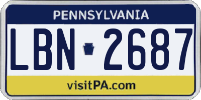PA license plate LBN2687