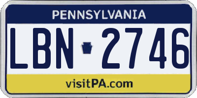 PA license plate LBN2746