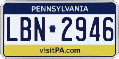 PA license plate LBN2946