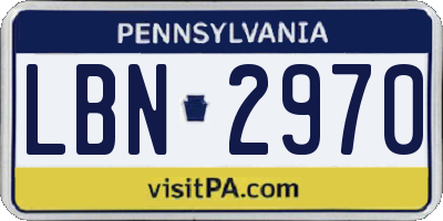PA license plate LBN2970