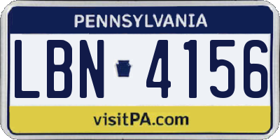 PA license plate LBN4156