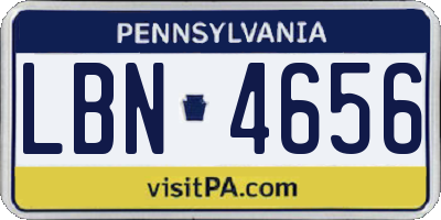 PA license plate LBN4656