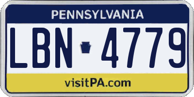 PA license plate LBN4779