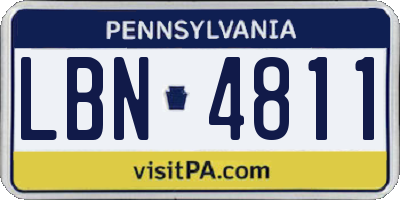 PA license plate LBN4811