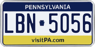 PA license plate LBN5056