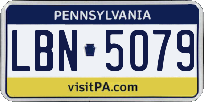 PA license plate LBN5079