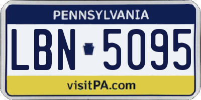 PA license plate LBN5095