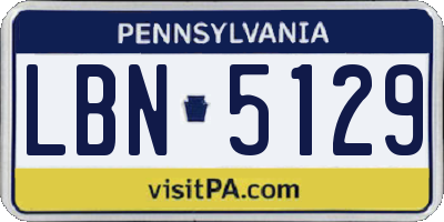 PA license plate LBN5129