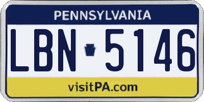 PA license plate LBN5146