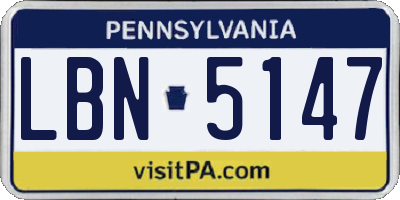 PA license plate LBN5147