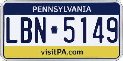PA license plate LBN5149