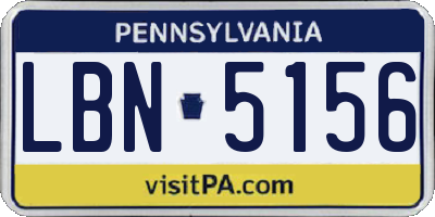 PA license plate LBN5156