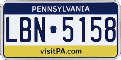 PA license plate LBN5158