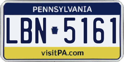 PA license plate LBN5161