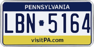 PA license plate LBN5164