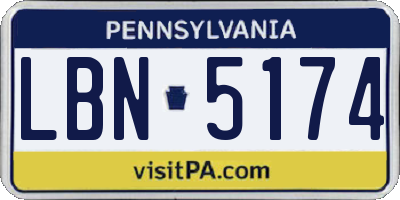 PA license plate LBN5174