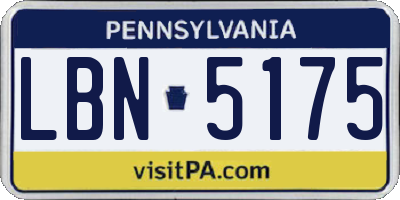 PA license plate LBN5175