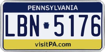 PA license plate LBN5176