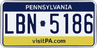 PA license plate LBN5186
