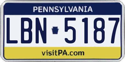 PA license plate LBN5187