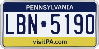 PA license plate LBN5190