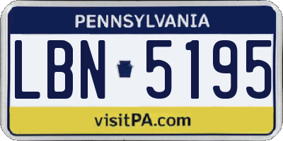 PA license plate LBN5195