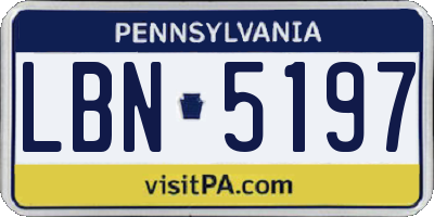 PA license plate LBN5197