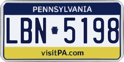 PA license plate LBN5198