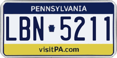 PA license plate LBN5211