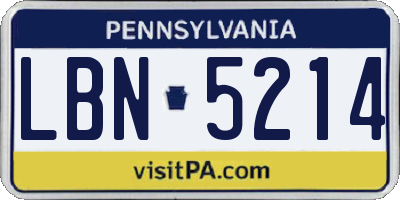 PA license plate LBN5214