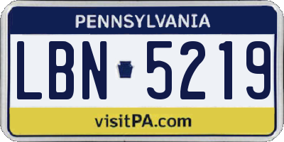 PA license plate LBN5219