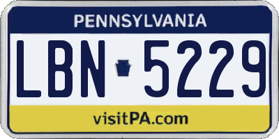 PA license plate LBN5229
