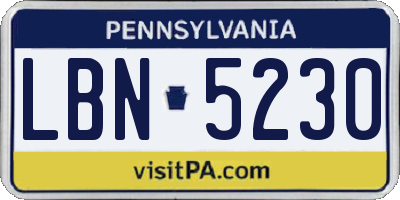 PA license plate LBN5230
