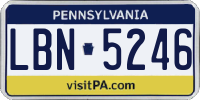 PA license plate LBN5246
