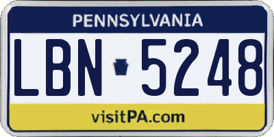 PA license plate LBN5248
