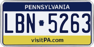 PA license plate LBN5263