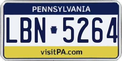 PA license plate LBN5264