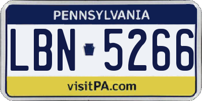 PA license plate LBN5266