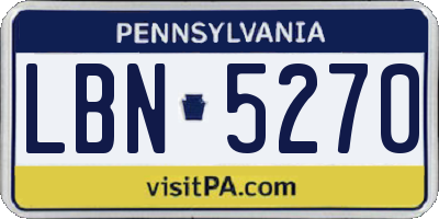 PA license plate LBN5270