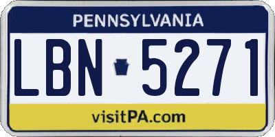 PA license plate LBN5271