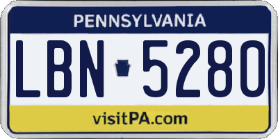 PA license plate LBN5280